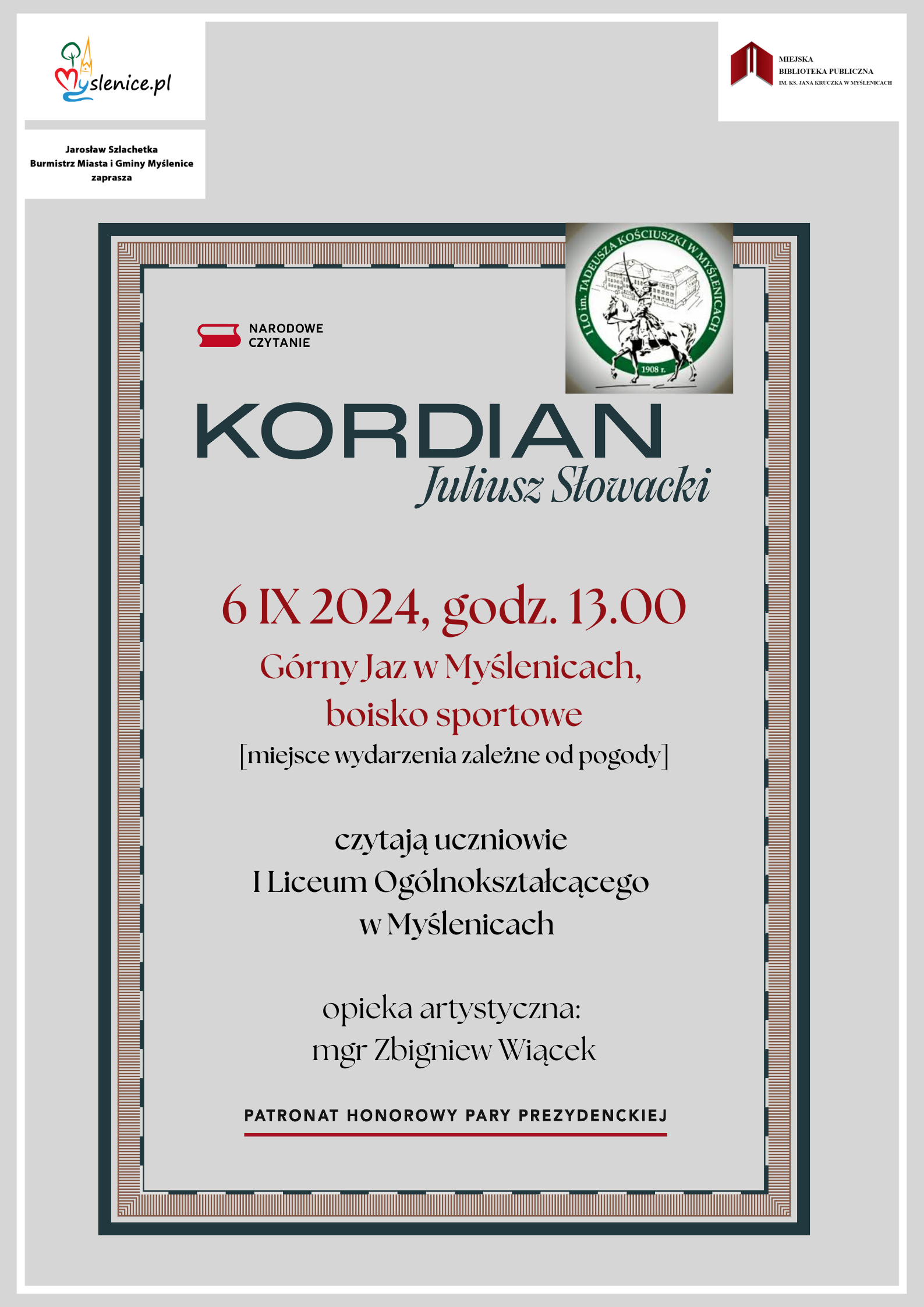 Plakat informujący o narodowym czytaniu